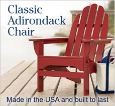 Classic Adirondack Chair. Made in the USA and built to last.