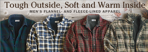 Men's Flannel- and Fleece-Lined Apparel