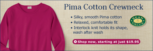 Pima Cotton Crewneck, starting at just $19.95