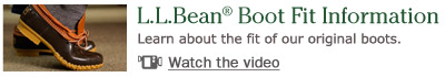L.L.Bean Boot Fit Information. Learn about the fit of our original boots.