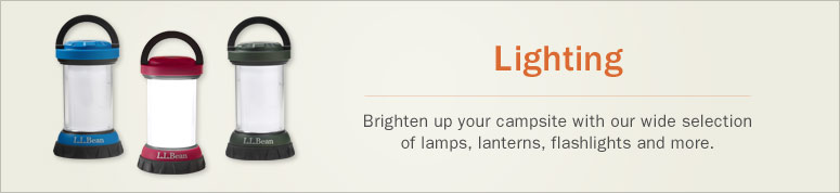 Lighting. Brighten up your campsite with our wide selection of lamps, lanterns, flashlights and more.