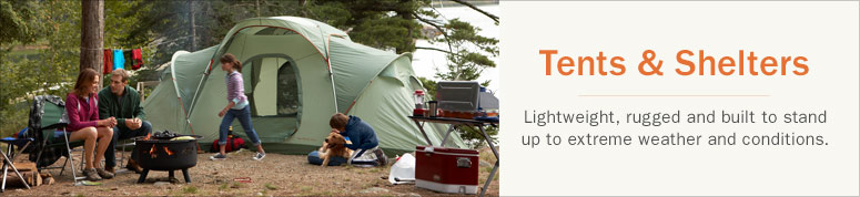 Tents & Shelters. Roomy, rugged and easy to set up  designed for families of all sizes.