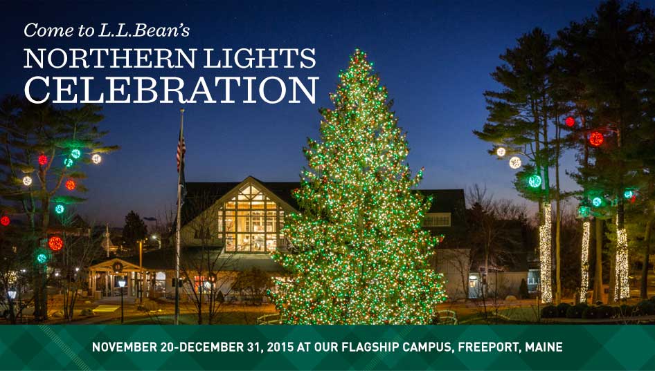 Northern Lights at L.L.Bean in Freeport, Maine