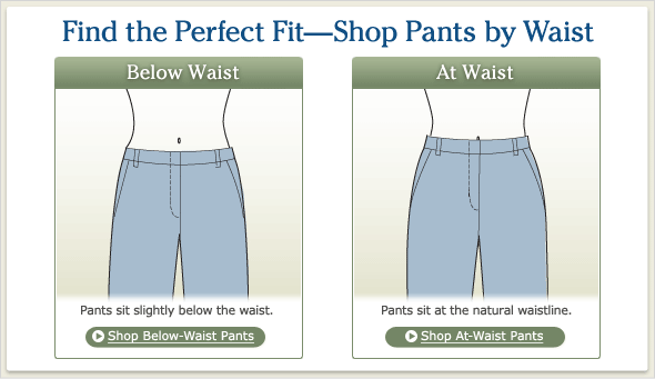 Find the Perfect Fit--Shop Pants by Waist