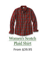 Women's Scotch Plaid Shirt, from $39.95