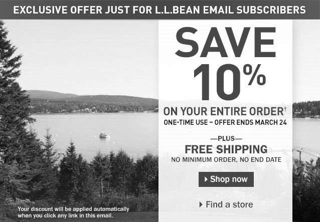 Save 10% on Your Entire Order. One-Time Use. Plus FREE SHIPPING, NO MINIMUM ORDER, NO END DATE. Your discount will be applied automatically when you click any link in this email.