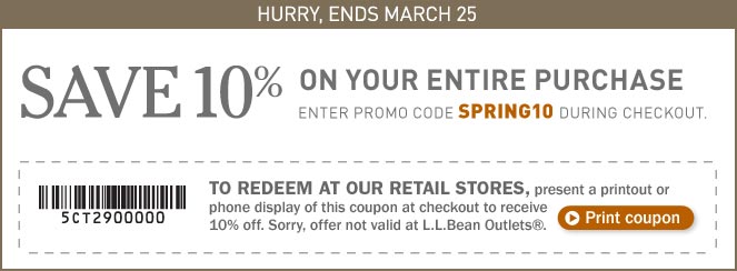 Ll Bean Printable In Store Coupon